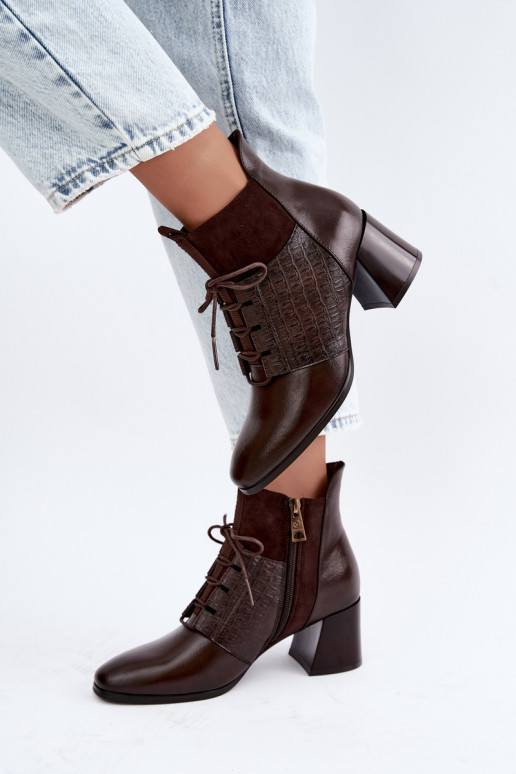 Botins quentes com salto Vinceza 5867 chocolate