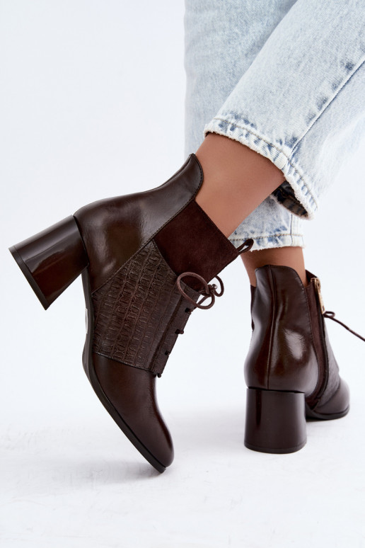 Botins quentes com salto Vinceza 5867 chocolate