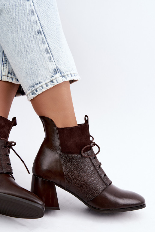 Botins quentes com salto Vinceza 5867 chocolate
