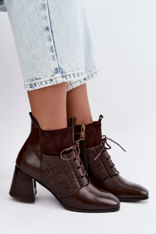 Botins quentes com salto Vinceza 5867 chocolate