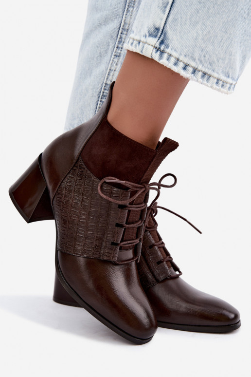 Botins quentes com salto Vinceza 5867 chocolate