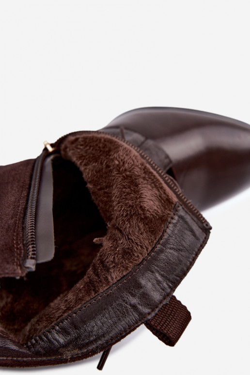 Botins quentes com salto Vinceza 5867 chocolate
