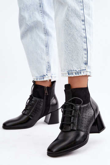 Botins quentes com salto Vinceza 5867 pretos 2
