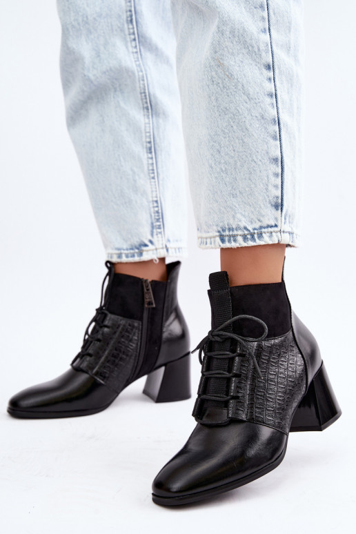 Botins quentes com salto Vinceza 5867 pretos
