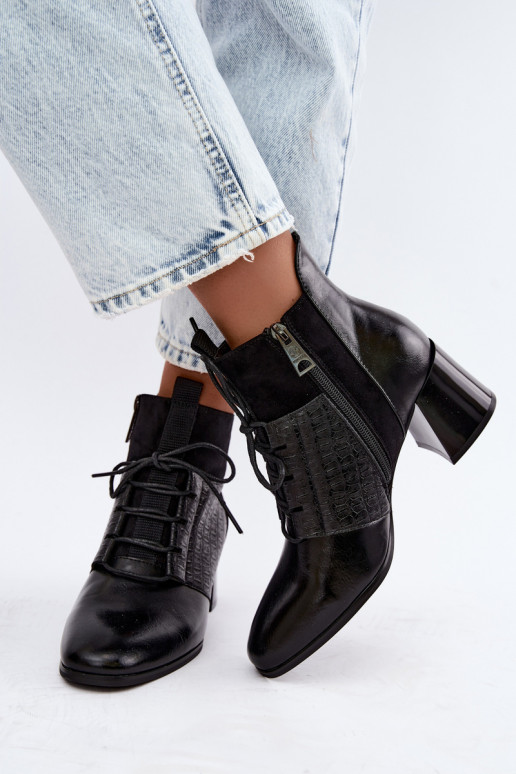 Botins quentes com salto Vinceza 5867 pretos