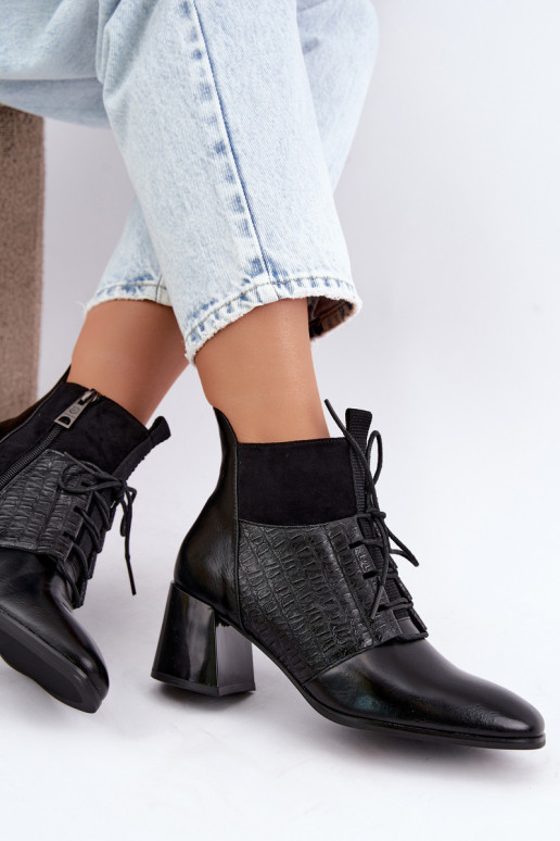 Botins quentes com salto Vinceza 5867 pretos