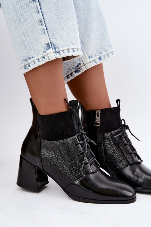 Botins quentes com salto Vinceza 5867 pretos