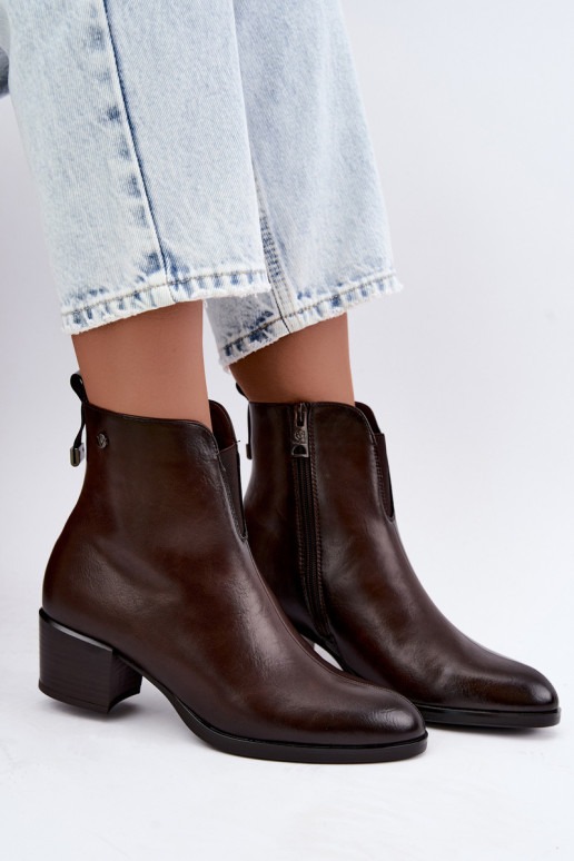 Botins isolados Klocke Vinceza 58654 na cor chocolate