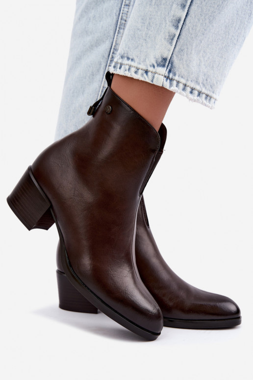 Botins isolados Klocke Vinceza 58654 na cor chocolate
