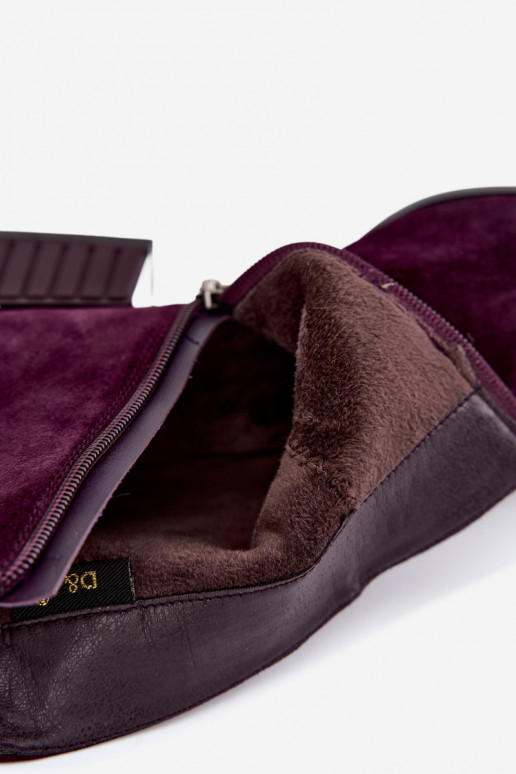 Botins femininos de camurça sintética Klocke isolados D&A CR62-3476 na cor ameixa