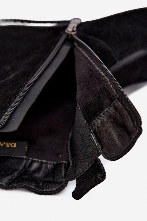 Botins de camurça sintética com plataforma isolados D&A CR62-3448 na cor preta