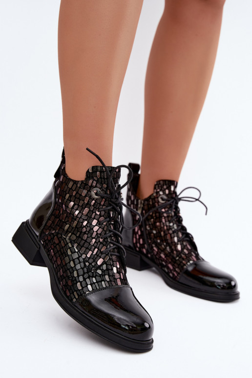 Botas isoladas femininas de camurça sintética D&A LZ62-2030 pretas