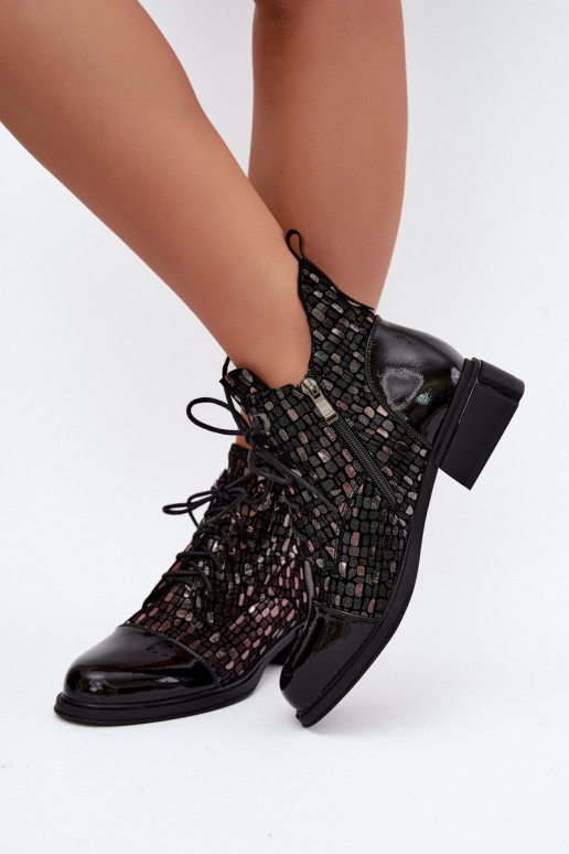 Botas isoladas femininas de camurça sintética D&A LZ62-2030 pretas