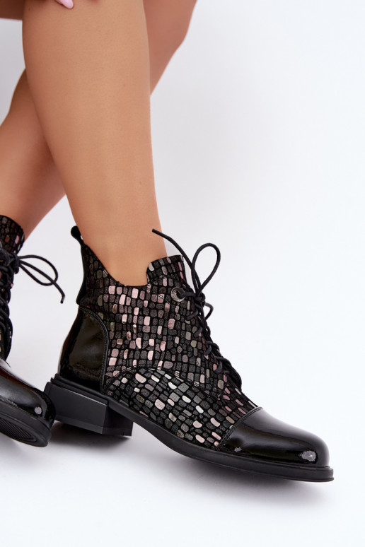 Botas isoladas femininas de camurça sintética D&A LZ62-2030 pretas