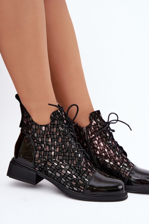 Botas isoladas femininas de camurça sintética D&A LZ62-2030 pretas