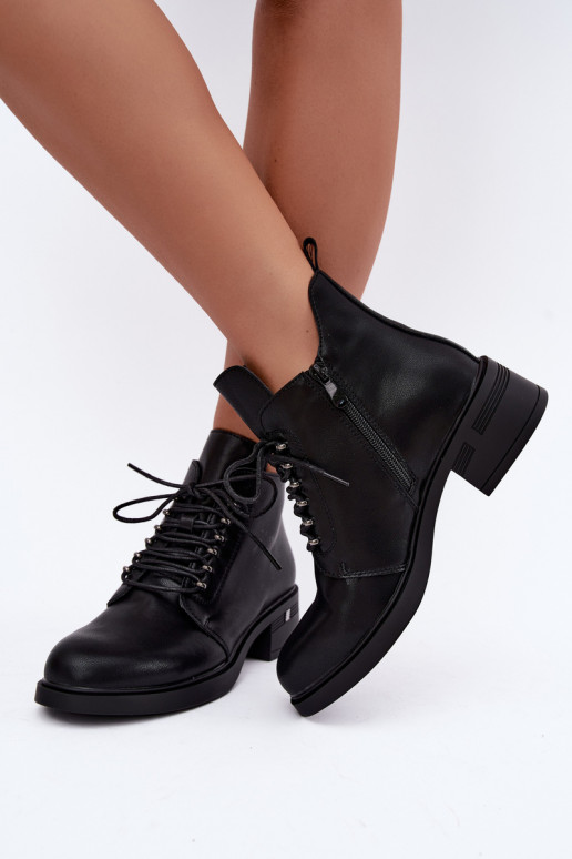 Botins isolados de couro sintético Klocke T.Sokolski Z26-288 pretos