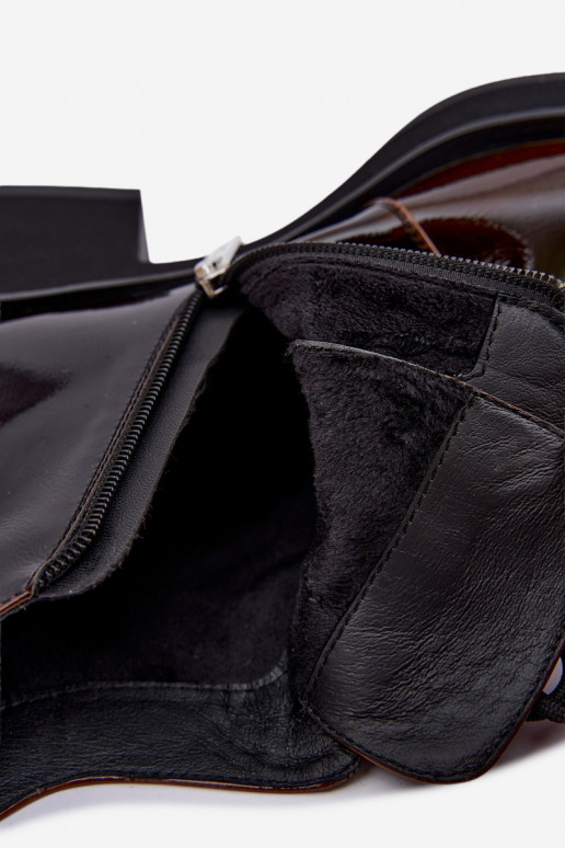 Botins isolados de couro sintético com efeito verniz Klocke GOE UU2N4128 castanho escuro