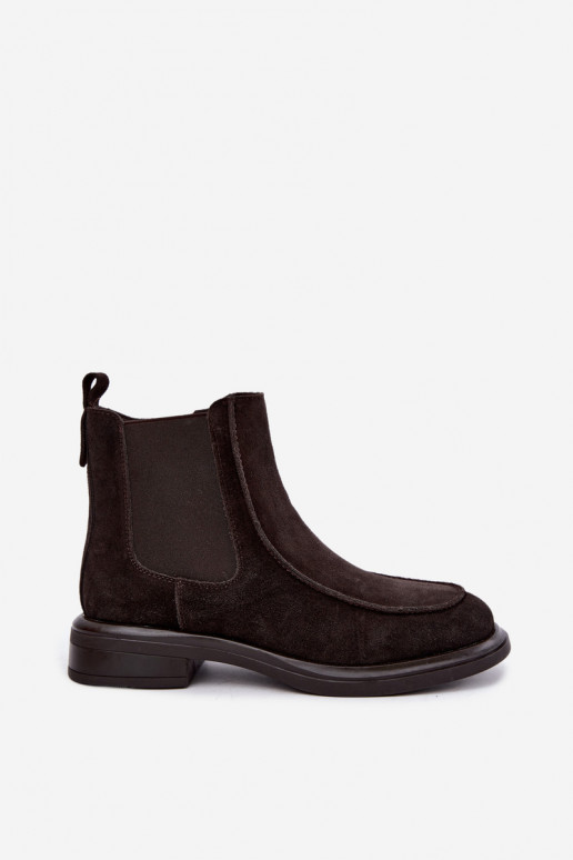 Botins isolados femininos de camurça sintética Sergio Leone BT-31 chocolate