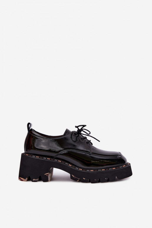 Mocassins de couro envernizado para mulheres Klocke Artiker 59C0279 pretos