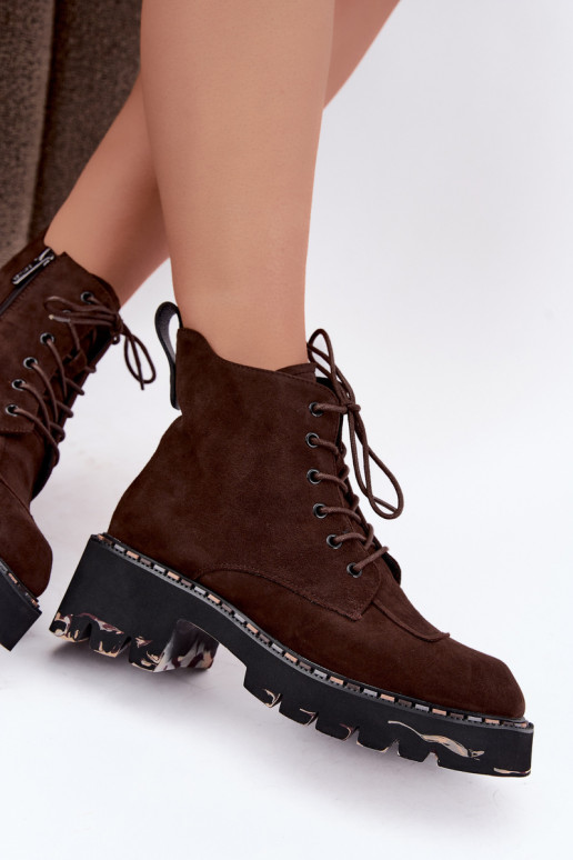 Botins isolados de camurça sintética Artiker 59C0247 chocolate