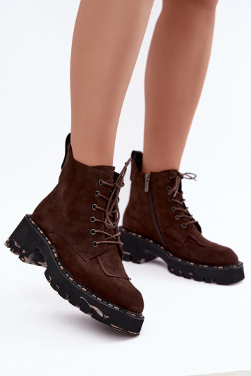 Botins isolados de camurça sintética Artiker 59C0247 chocolate 2