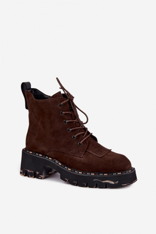 Botins isolados de camurça sintética Artiker 59C0247 chocolate