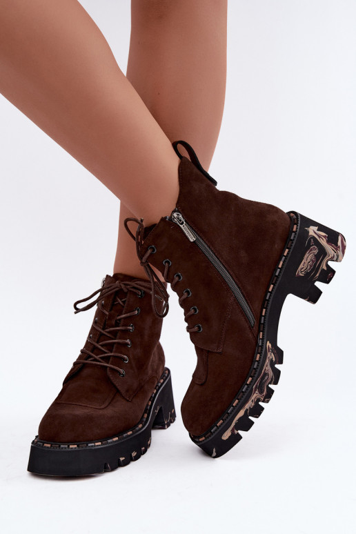 Botins isolados de camurça sintética Artiker 59C0247 chocolate