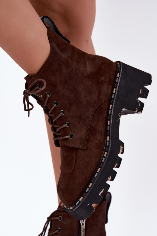 Botins isolados de camurça sintética Artiker 59C0247 chocolate