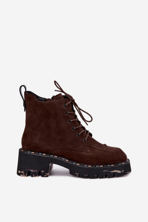 Botins isolados de camurça sintética Artiker 59C0247 chocolate