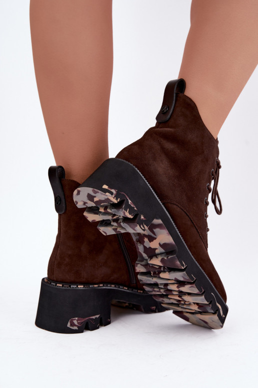 Botins isolados de camurça sintética Artiker 59C0247 chocolate