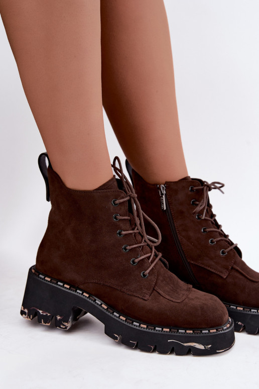 Botins isolados de camurça sintética Artiker 59C0247 chocolate