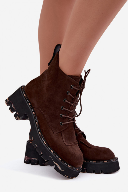 Botins isolados de camurça sintética Artiker 59C0247 chocolate