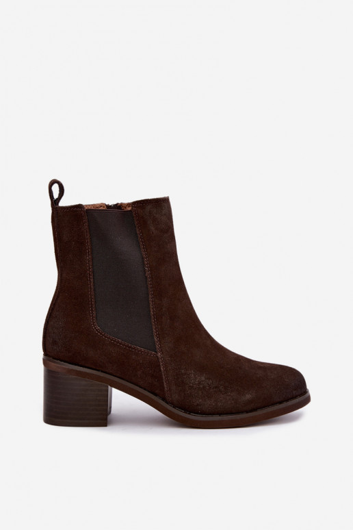 Botins isolados elegantes de camurça sintética Klocke Vinceza 133105 chocolate