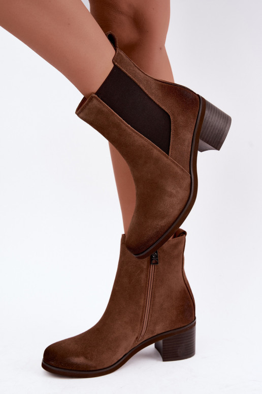 Botins isolados elegantes de camurça sintética Klocke Vinceza 133105 castanho