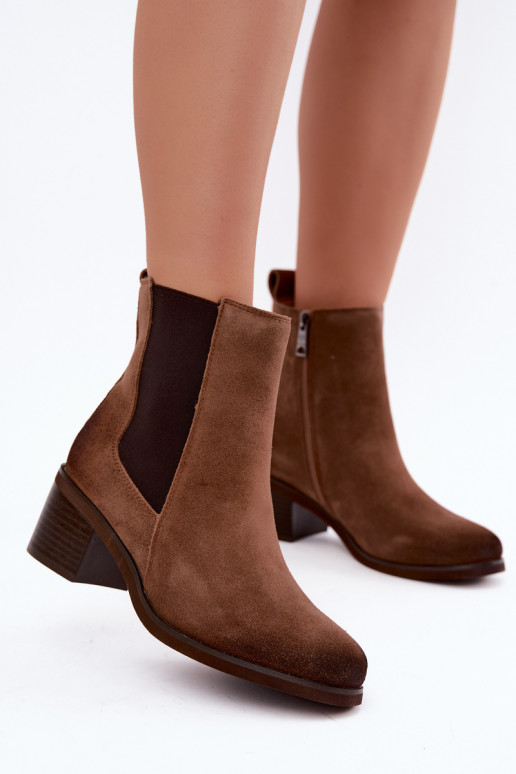 Botins isolados elegantes de camurça sintética Klocke Vinceza 133105 castanho