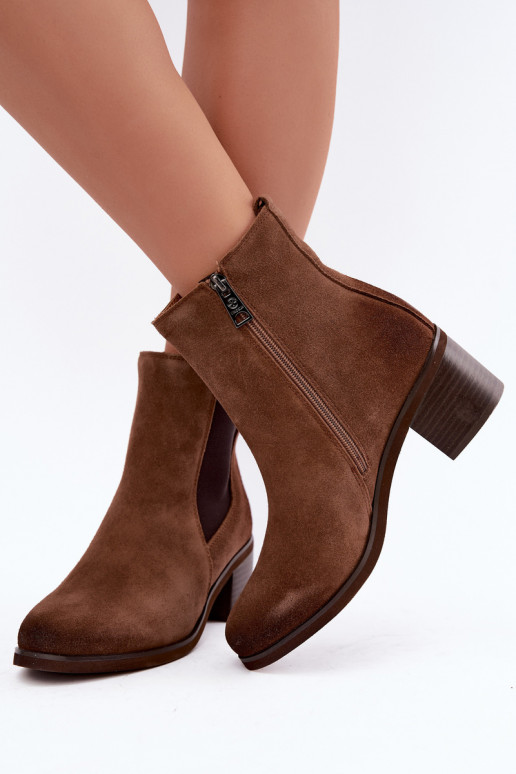Botins isolados elegantes de camurça sintética Klocke Vinceza 133105 castanho