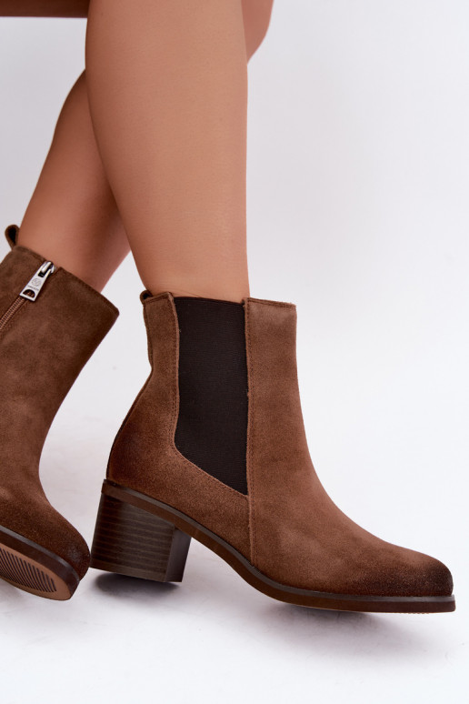 Botins isolados elegantes de camurça sintética Klocke Vinceza 133105 castanho