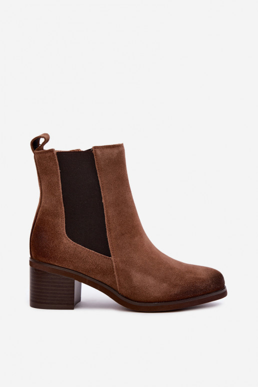 Botins isolados elegantes de camurça sintética Klocke Vinceza 133105 castanho
