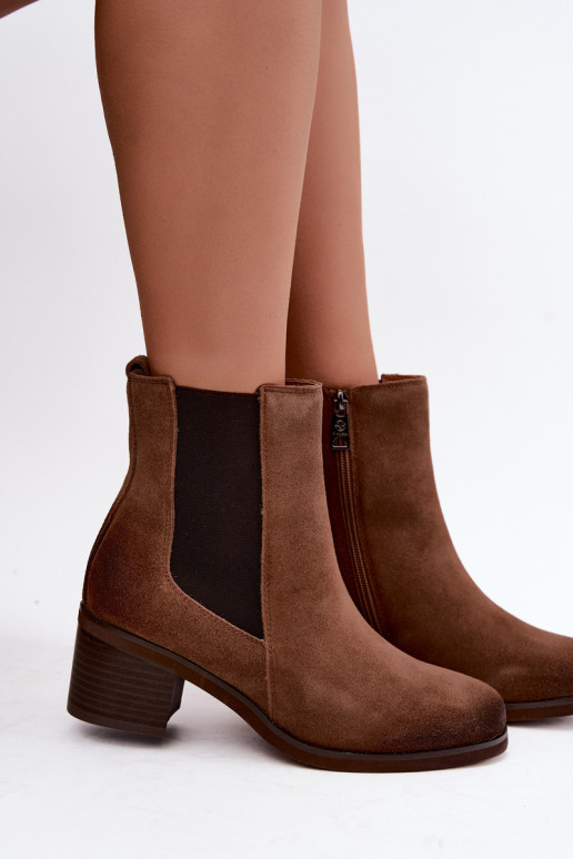 Botins isolados elegantes de camurça sintética Klocke Vinceza 133105 castanho