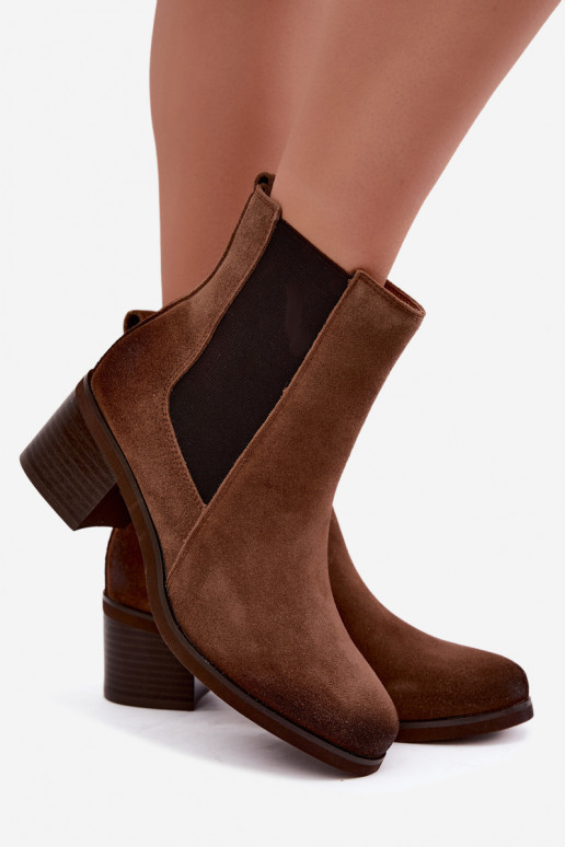Botins isolados elegantes de camurça sintética Klocke Vinceza 133105 castanho