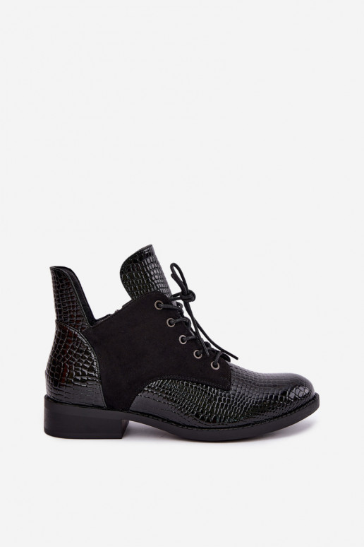 Botins isolados com design em relevo Vinceza 16524 pretos