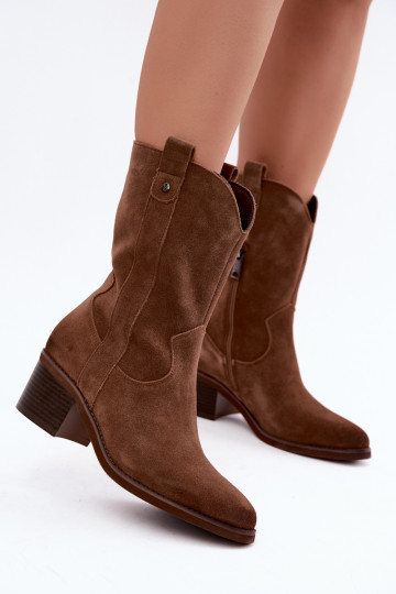 botins isolados de estilo cowboy com saltos Vinceza 133106 em marrom
