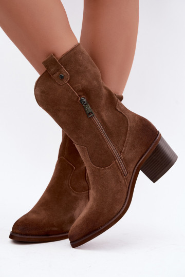 botins isolados de estilo cowboy com saltos Vinceza 133106 em marrom 2