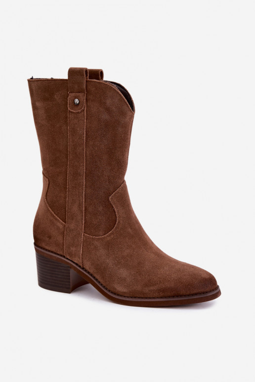 botins isolados de estilo cowboy com saltos Vinceza 133106 em marrom