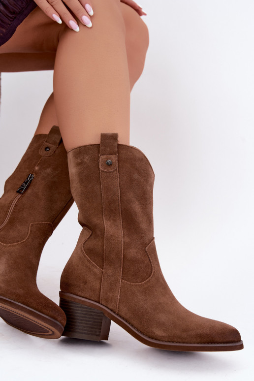 botins isolados de estilo cowboy com saltos Vinceza 133106 em marrom