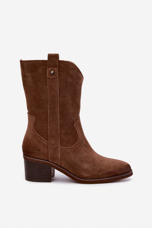 botins isolados de estilo cowboy com saltos Vinceza 133106 em marrom