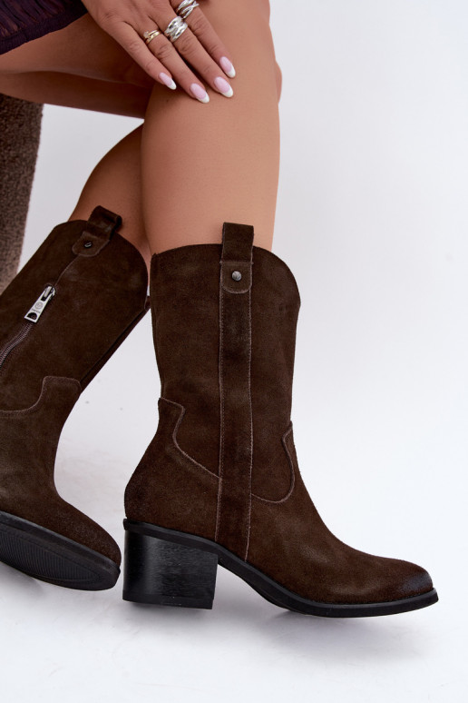 botins isolados de estilo cowboy com saltos Vinceza 133106 em chocolate
