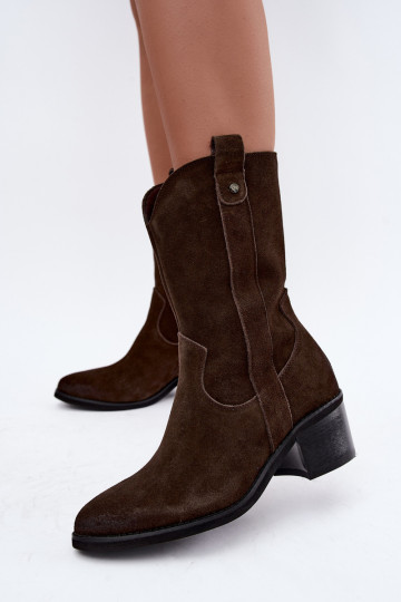 botins isolados de estilo cowboy com saltos Vinceza 133106 em chocolate 2