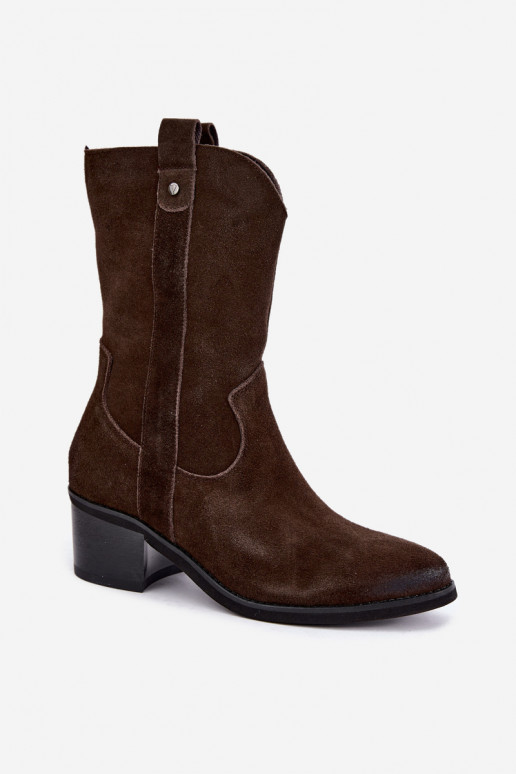 botins isolados de estilo cowboy com saltos Vinceza 133106 em chocolate