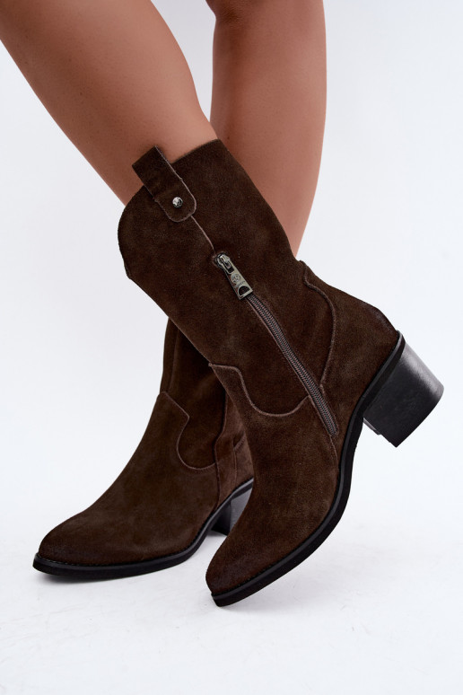 botins isolados de estilo cowboy com saltos Vinceza 133106 em chocolate